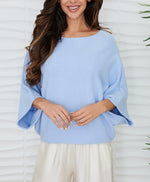 Load image into Gallery viewer, The Batwing Sweater in Sky Blue
