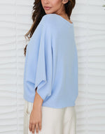 Load image into Gallery viewer, The Batwing Sweater in Sky Blue
