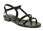 Load image into Gallery viewer, The Pyramid Stud Sandal in Black
