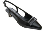 Load image into Gallery viewer, The Cap Toe Halter Back Pump in Black Black
