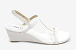 Load image into Gallery viewer, The T-Strap Perfect Wedge Sandal in White
