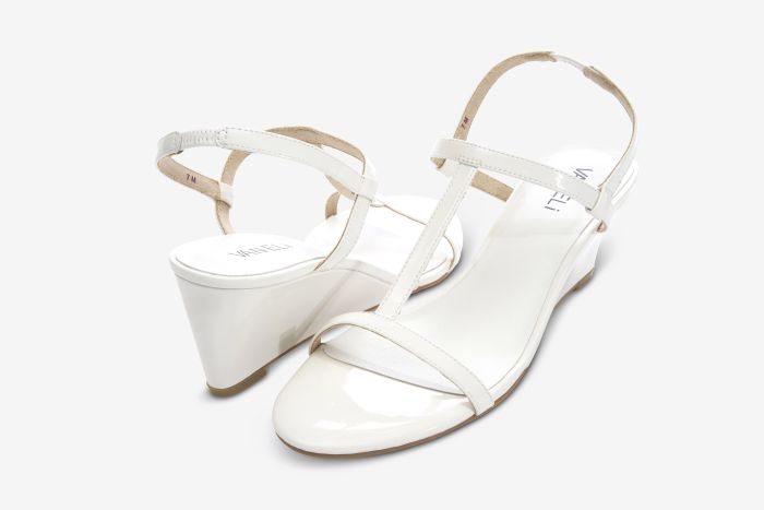 The T-Strap Perfect Wedge Sandal in White