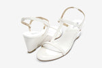 Load image into Gallery viewer, The T-Strap Perfect Wedge Sandal in White
