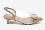 Load image into Gallery viewer, The Vinyl &amp; Leather Cap Toe Pump in Lt Taupe
