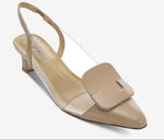 Load image into Gallery viewer, The Vinyl &amp; Leather Cap Toe Pump in Lt Taupe
