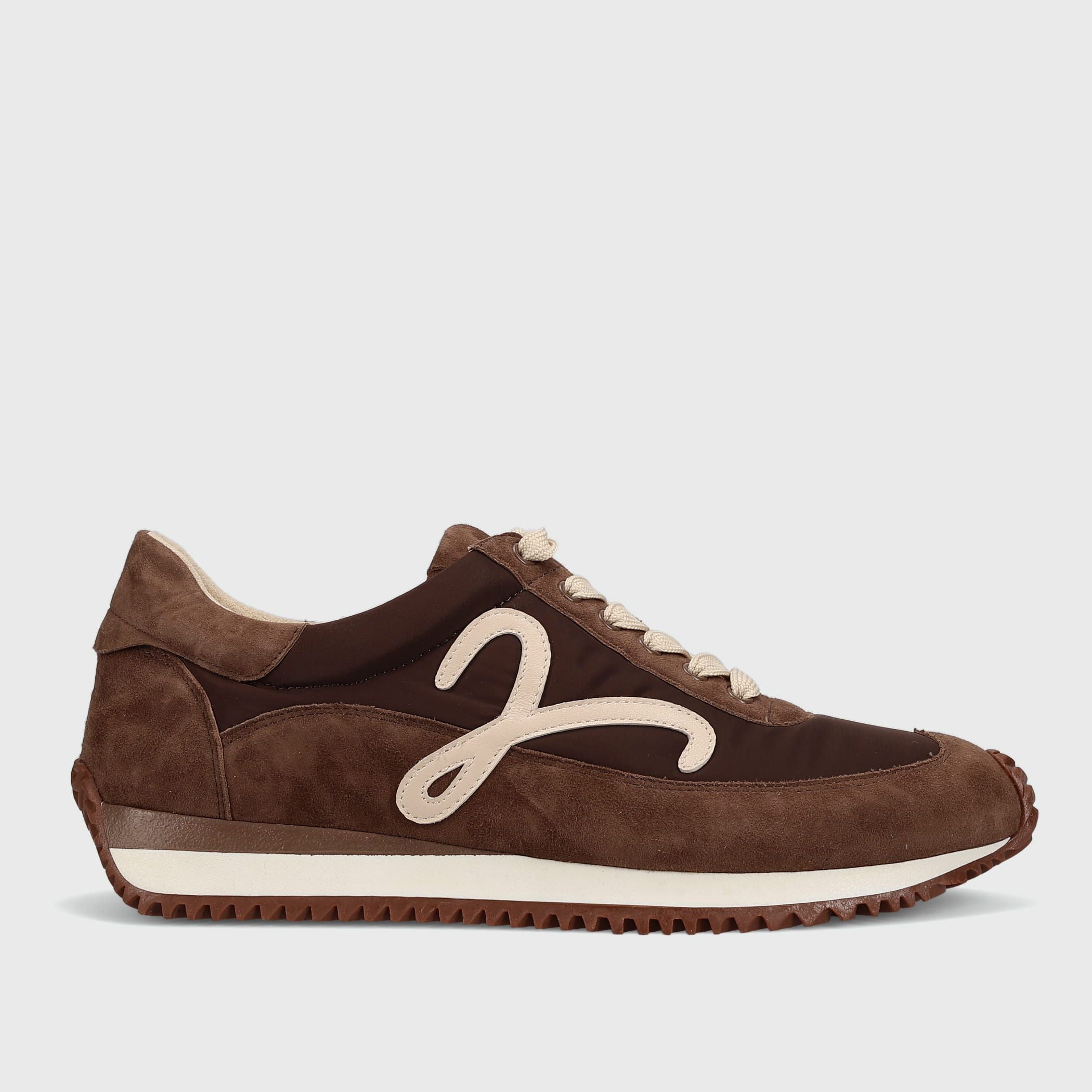The Retro Lace Sneaker in Brown