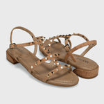 Load image into Gallery viewer, The Pyramid Stud Sandal in Cork
