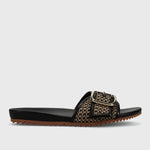 Load image into Gallery viewer, The Buckle Slide Sandal in Natural Black

