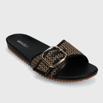 Load image into Gallery viewer, The Buckle Slide Sandal in Natural Black
