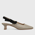Load image into Gallery viewer, The Side Bow Sling Pump in Natural Black
