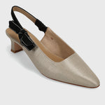 Load image into Gallery viewer, The Side Bow Sling Pump in Natural Black
