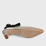 Load image into Gallery viewer, The Side Bow Sling Pump in Natural Black
