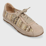 Load image into Gallery viewer, The Raffia Knit Sneaker in Bone Multi
