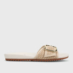 Load image into Gallery viewer, The Buckle Slide Sandal in Natural White
