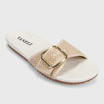 Load image into Gallery viewer, The Buckle Slide Sandal in Natural White
