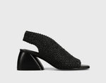 Load image into Gallery viewer, The Raffia Knit Sandal in Black

