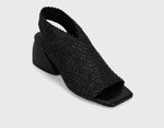 Load image into Gallery viewer, The Raffia Knit Sandal in Black
