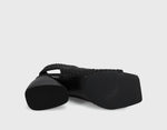 Load image into Gallery viewer, The Raffia Knit Sandal in Black
