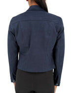 Load image into Gallery viewer, The Vegan Suede Jacket in Navy

