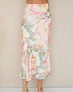 Load image into Gallery viewer, The Watercolor Satin Skirt in Cream Blush
