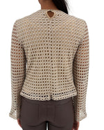 Load image into Gallery viewer, The Lurex Bell Sleeve Top in Oatmeal
