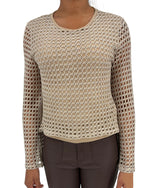 Load image into Gallery viewer, The Lurex Bell Sleeve Top in Oatmeal
