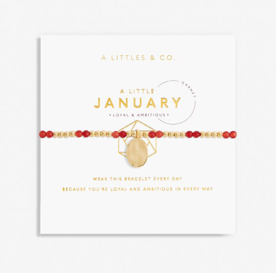 The January Birthstone Stretch Bracelet in Garnet