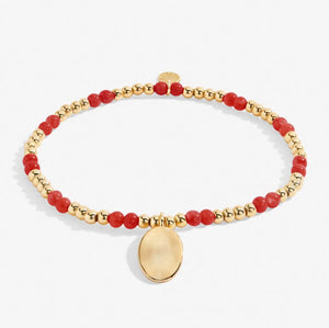 The January Birthstone Stretch Bracelet in Garnet