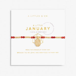 The January Birthstone Stretch Bracelet in Garnet
