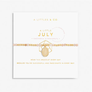 The July Birthstone Stretch Bracelet in Sunstone