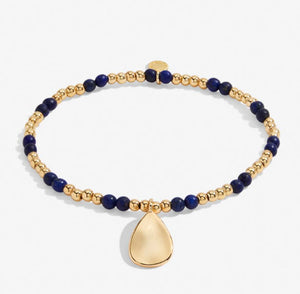 The September Birthstone Stretch Bracelet in Lapis Lazuli