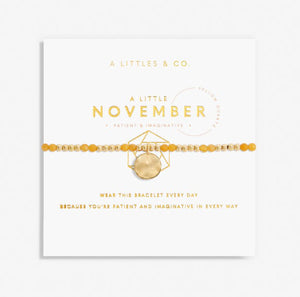 The November Birthstone Stretch Bracelet in Yellow Quartz