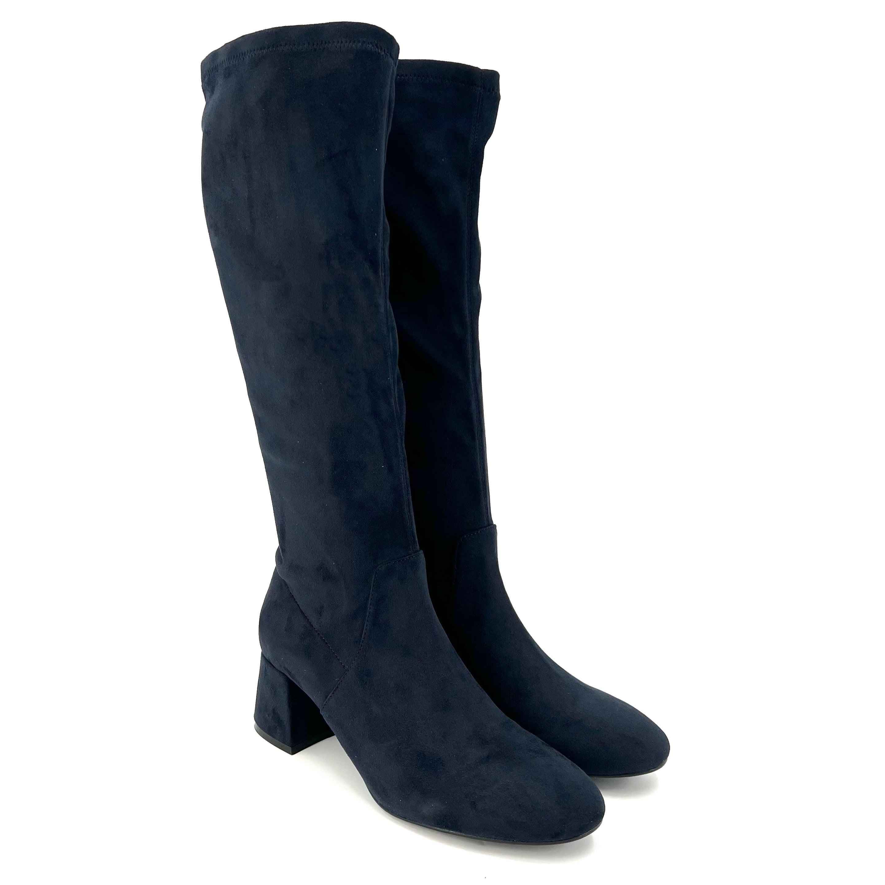 The Tall Stretch Knee Boot In Navy