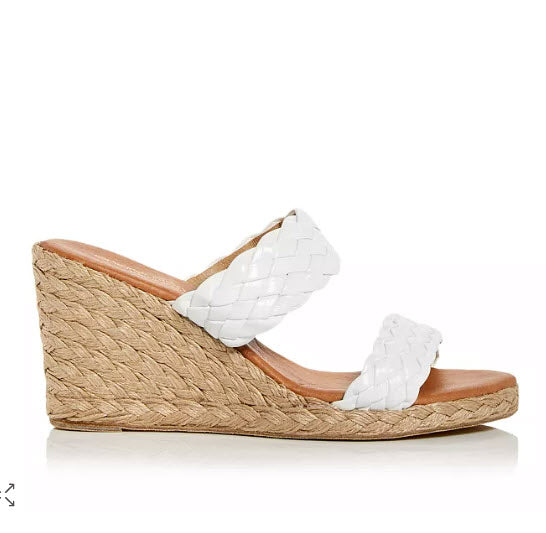 The Dual Braided Band Mid Espadrille in White