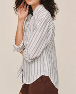 Load image into Gallery viewer, The Long Sleeve Stripe Pocket Shirt in Driftwood
