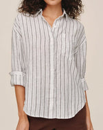 Load image into Gallery viewer, The Long Sleeve Stripe Pocket Shirt in Driftwood
