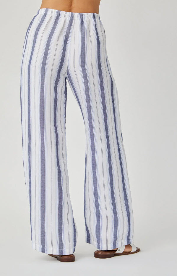 The Stripe Wide Leg in White Blue