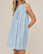 Load image into Gallery viewer, The Sleeveless Pintuck Dress in Sunbleach
