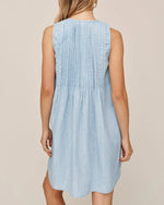 Load image into Gallery viewer, The Sleeveless Pintuck Dress in Sunbleach
