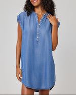 Load image into Gallery viewer, The Cap Sleeve Dress in Medium Denim
