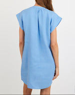 Load image into Gallery viewer, The Linen Cap Sleeve Dress in Periwinkle

