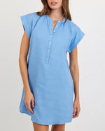 Load image into Gallery viewer, The Linen Cap Sleeve Dress in Periwinkle
