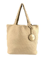 Load image into Gallery viewer, The Reversible Woven Tote in Ivory &amp; Champagne

