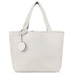 Load image into Gallery viewer, The Reversible Woven Tote in White &amp; Silver
