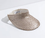 Load image into Gallery viewer, The Woven Straw Visor in Metallic Gold
