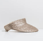 Load image into Gallery viewer, The Woven Straw Visor in Metallic Gold
