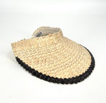 Load image into Gallery viewer, The Woven Straw Visor in Natural Black
