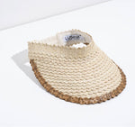 Load image into Gallery viewer, The Woven Straw Visor in Natural Brown
