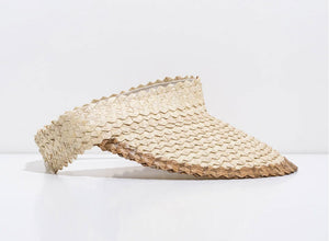 The Woven Straw Visor in Natural Brown