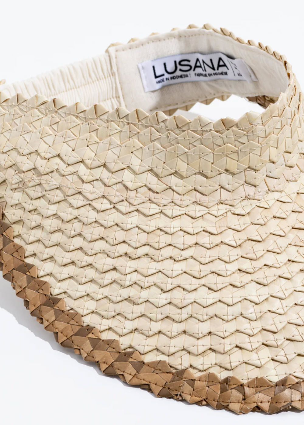 The Woven Straw Visor in Natural Brown